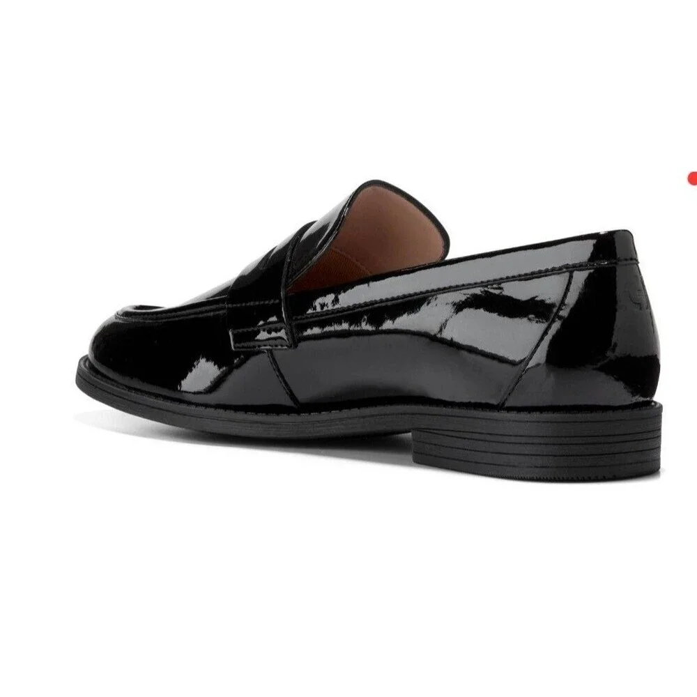 New Womens Cole Haan Black Patent Haverhill Penny Loafers Shoes Size 7B